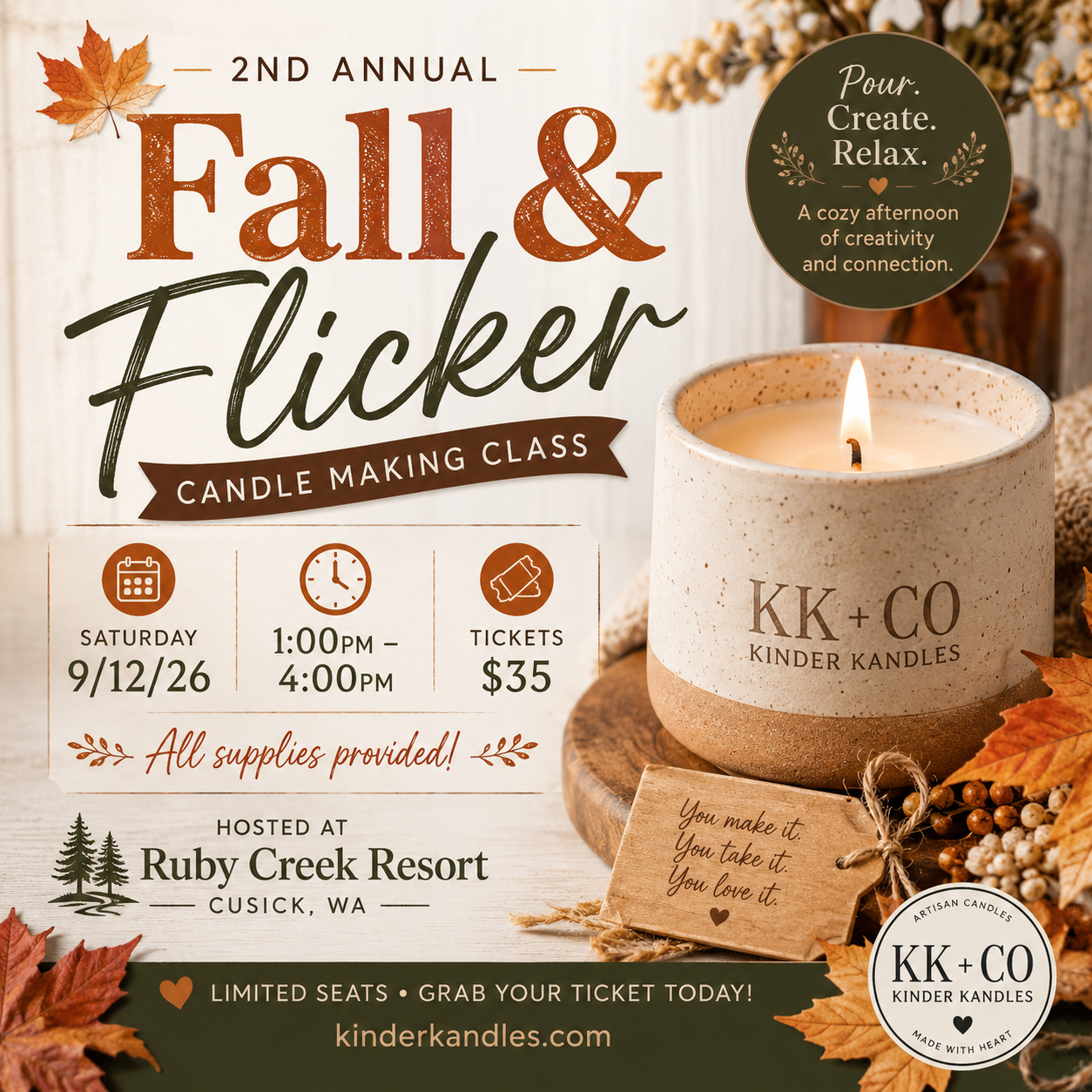 2nd Annual Flicker & Fall ~ Candle Making Class