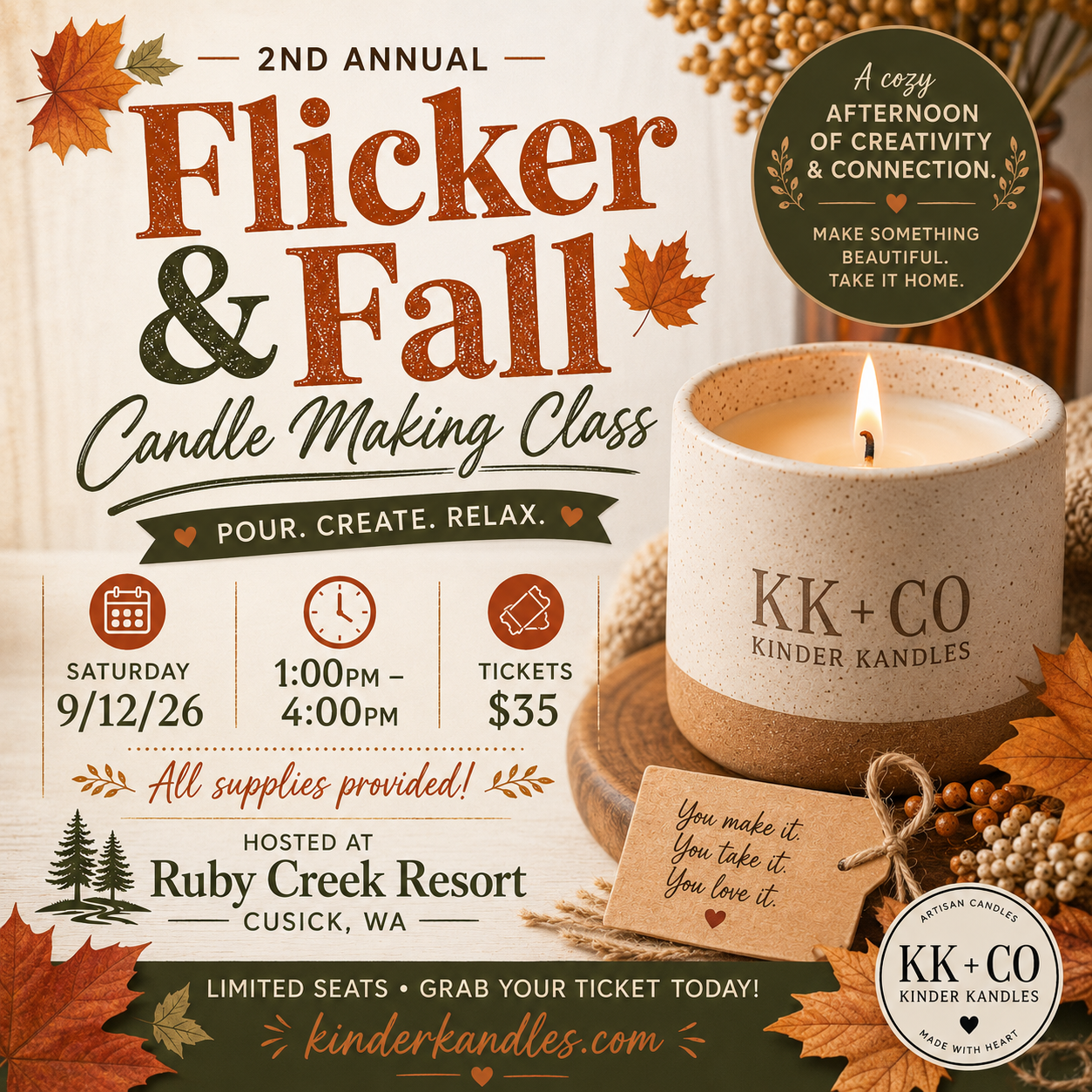 2nd Annual Flicker & Fall ~ Candle Making Class
